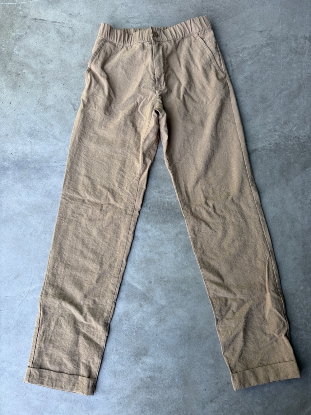Zara Linen Chinos in Light Brown Tan